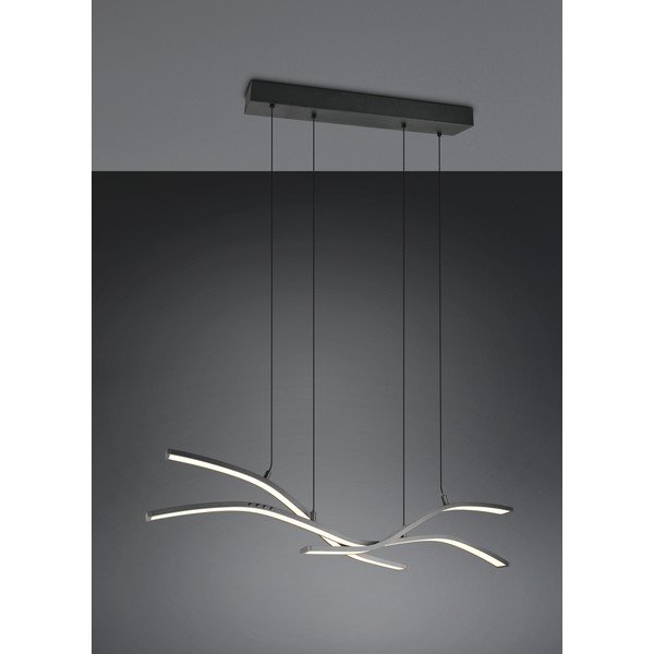 Matēti melna metāla LED piekaramā lampa ar tālvadību/ar regulējamu spilgtumu Spider – Trio Select-image-3