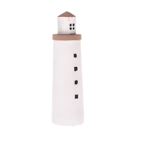 Balta betona dekorācija Dakls Lighthouse, augstums 22,5 cm