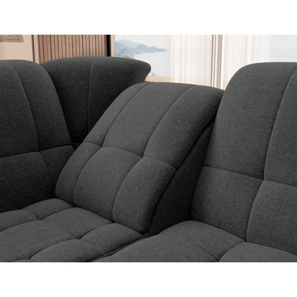 Tumši pelēks salokāms/ar uzglabāšanas vietu stūra dīvāns (ar kreiso stūri/L veida) Sado – ELTAP-image-1