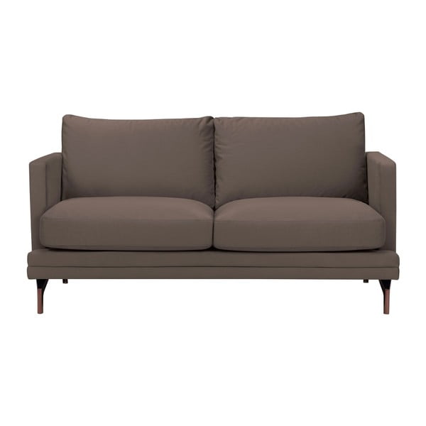 Windsor & Co Sofas Jupiter brūns divvietīgs dīvāns ar zelta krāsas kāju balstu