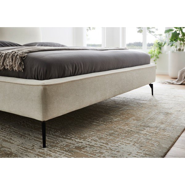 Ziloņkaula krāsas polsterēta divvietīga gulta bez režģa 200x200 cm Infinity – Meise Möbel-image-3