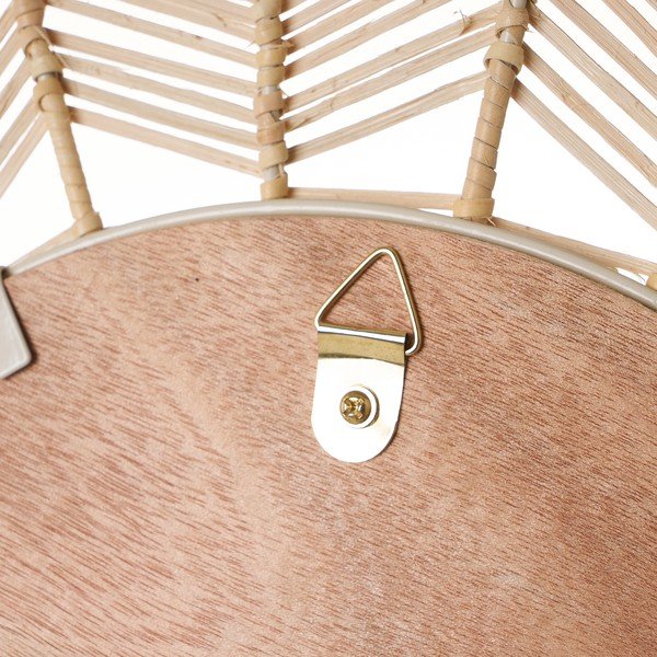 Sienas spogulis ar rotangpalmas rāmi ø 55 cm – Casa Selección-image-1