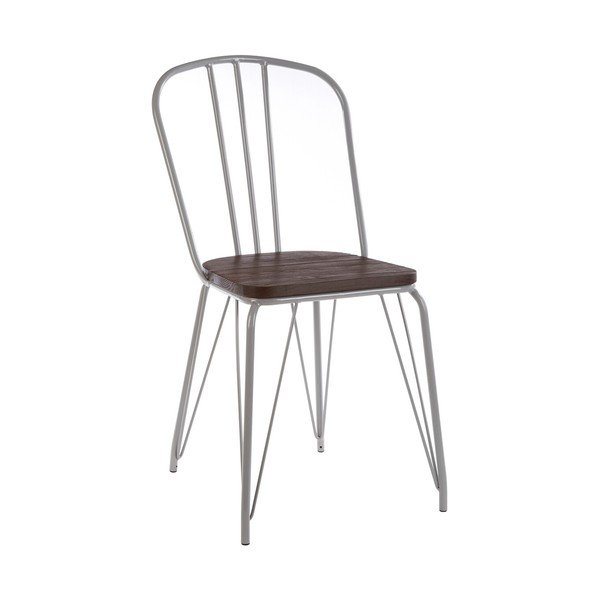 Pelēks/tumša dabīga toņa gobas masīvkoka pusdienu krēsls District – Premier Housewares
