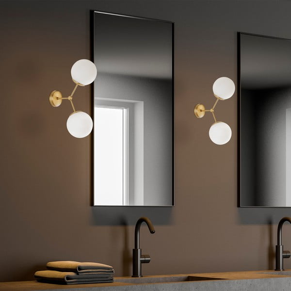 Sienas lampa baltā un zelta krāsā Opviq lights Damar-image-4