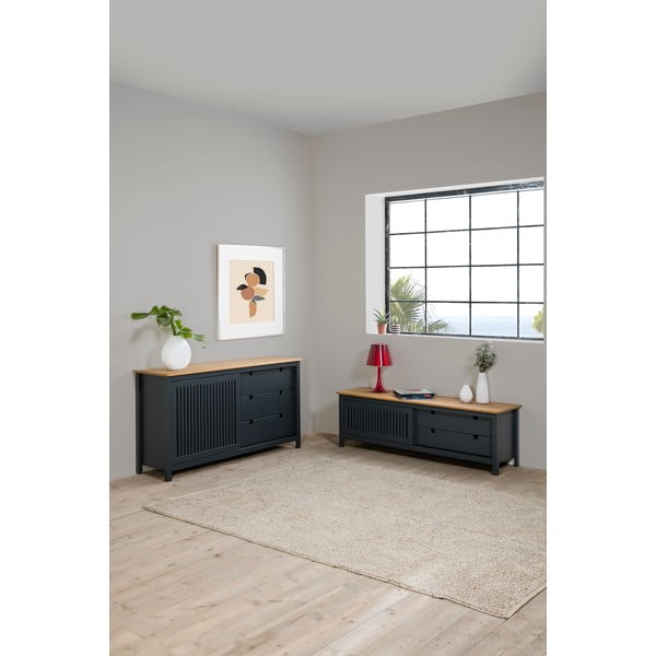 Pelēks koka TV galdiņš Marckeric Bruna-image-1