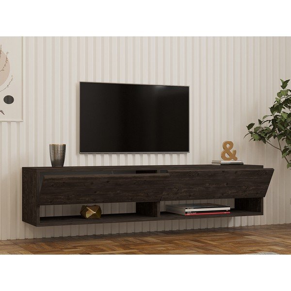 Antracīta pelēks TV galdiņš 141x31x30 cm Arges – Kalune Design-image-4