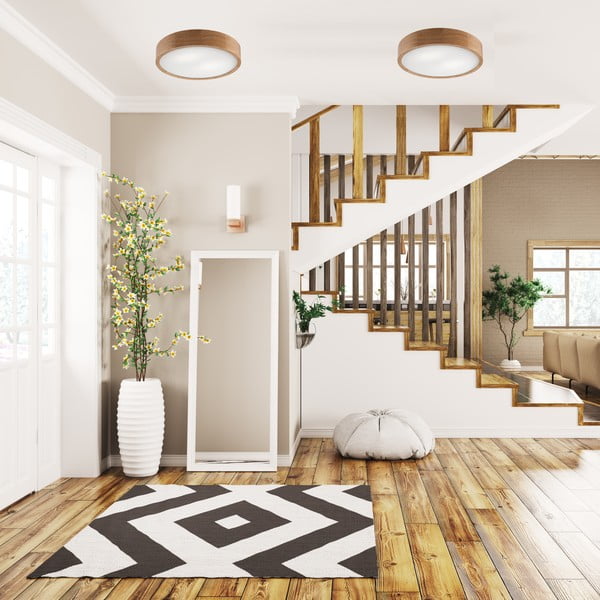 Brūna griestu lampa ar stikla abažūru ø 37 cm Eveline – LAMKUR-image-2