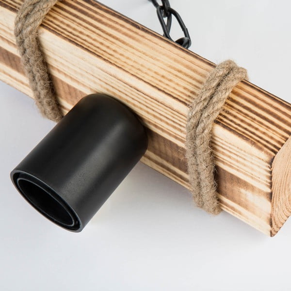 Melna/dabīga toņa griestu lampa 10x20 cm – Squid Lighting-image-1