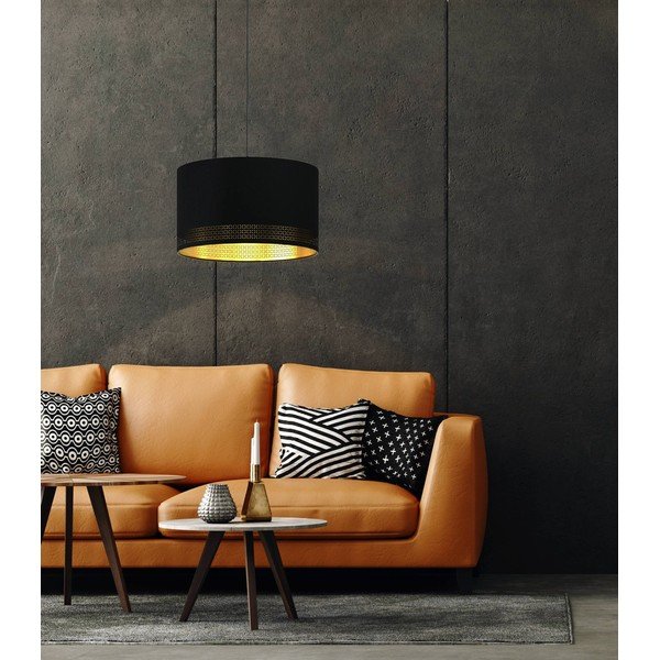 Melna piekaramā lampa ar auduma abažūru ø 38 cm ESTEPERRA – EGLO-image-1