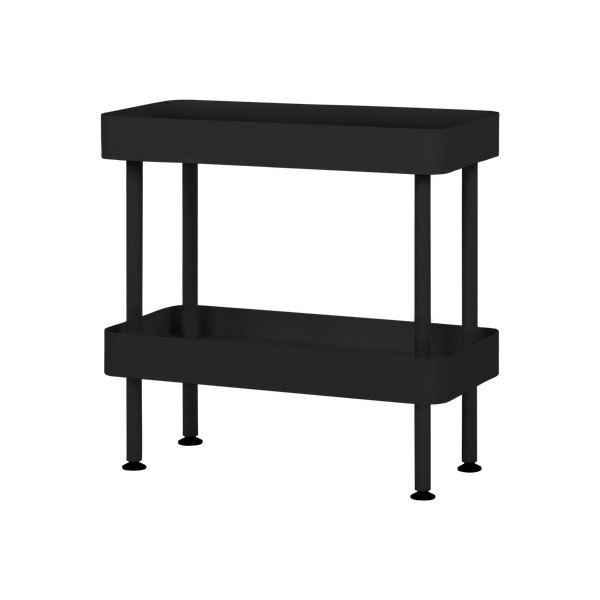 Melns metāla plaukts uz riteņiem 60x62x30 cm Nolle – noo.ma-image-2