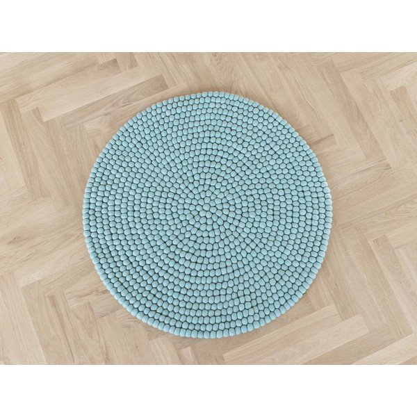 Pasteļzils vilnas bumbiņu paklājs Wooldot Ball Rugs, ⌀ 120 cm-image-1