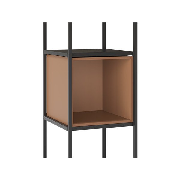 Melns/ķieģeļu sarkans grāmatplaukts 36x179 cm Anya – Marckeric-image-4