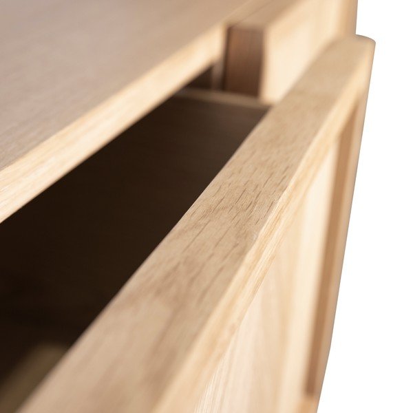 Dabīga toņa konsoles galds ar ozolkoka imitāciju 38x150 cm Herringbone – Hübsch-image-4