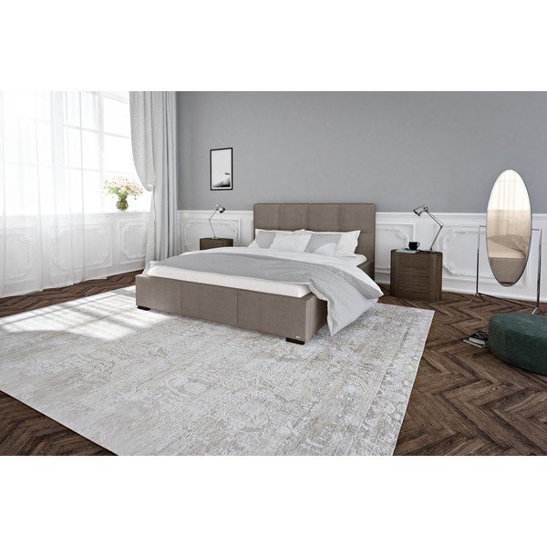 Pelēkbrūna divguļamā gulta ar režģi un uzglabāšanas vietu Guy Laroche Home Fascination, 140 x 200 cm-image-4
