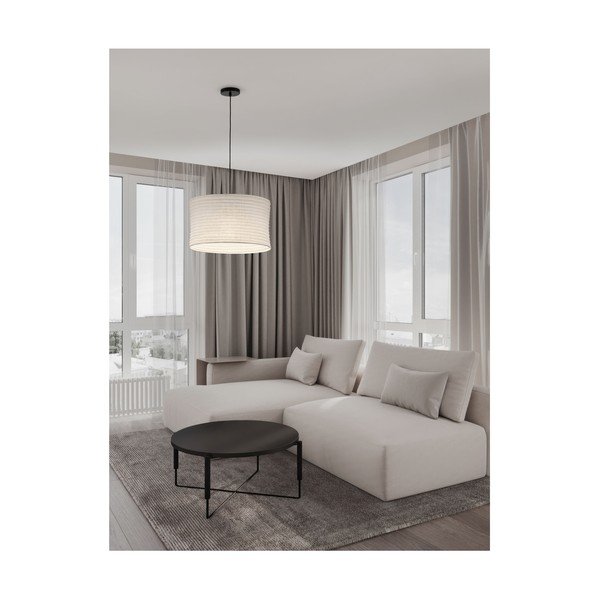 Balta lina piekaramā lampa ø 50 cm Linnet – Nova Luce-image-1