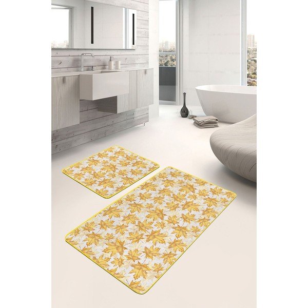 Dzelteni vannas istabas paklājiņi (2 gab.) 60x100 cm – Mila Home-image-1
