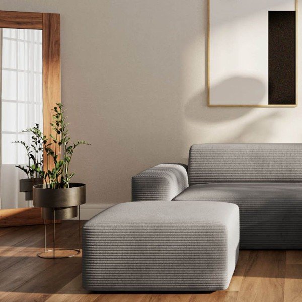 Pelēks velveta stūra dīvāns (ar labo stūri/ar zvilni) Villet – Rodier-image-4