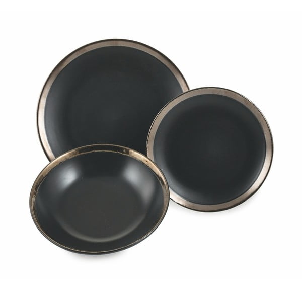 18 daļīgs melno māla trauku komplekts Villa d'Este Naima-image-2