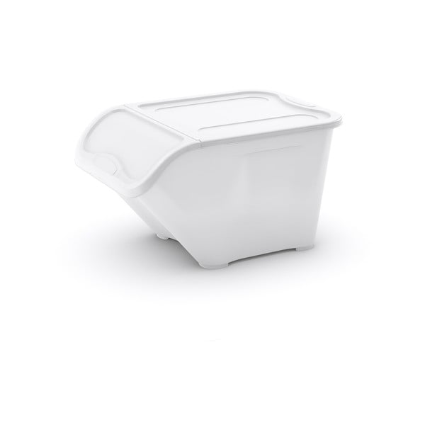 Balta plastmasas uzglabāšanas kaste ar vāku 55x39x32 cm All In Box – KIS