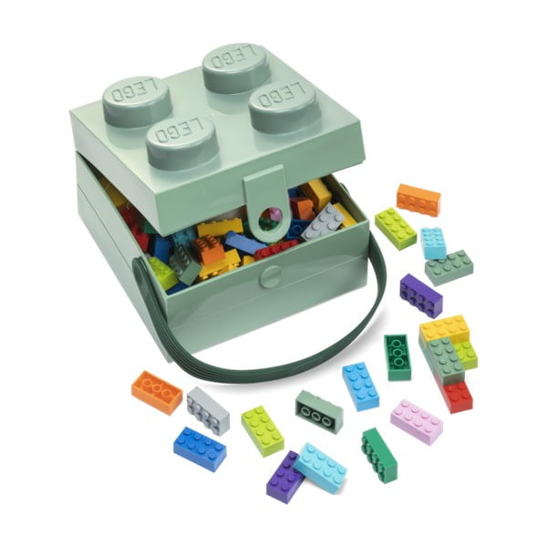Gaiši zaļa uzglabāšanas kaste ar LEGO® rokturi-image-2