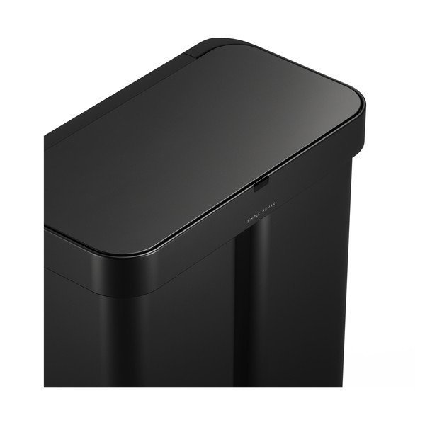 Melna atkritumu šķirošanas/bezkontakta tērauda atkritumu tvertne 34+24 l Dual Sensor – simplehuman-image-1