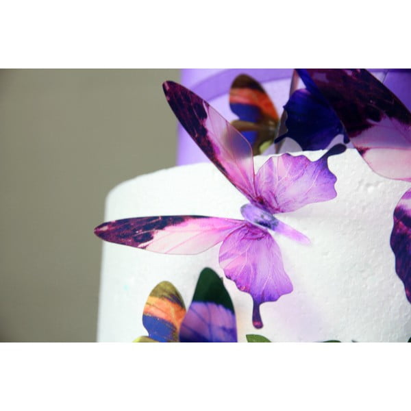 18 līmlīmju 3D uzlīmju komplekts Ambiance Butterflies Violets