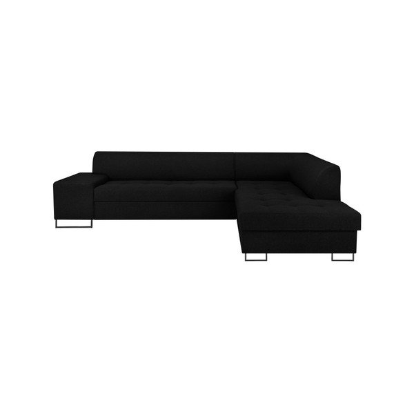 Melns stūra dīvāns ar kājām Cosmopolitan Design Orlando, labais stūris-image-3