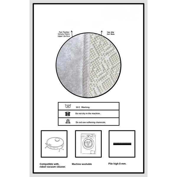Krēmkrāsas vannas istabas paklājiņi (2 gab.) 60x100 cm Bounde – Foutastic-image-3