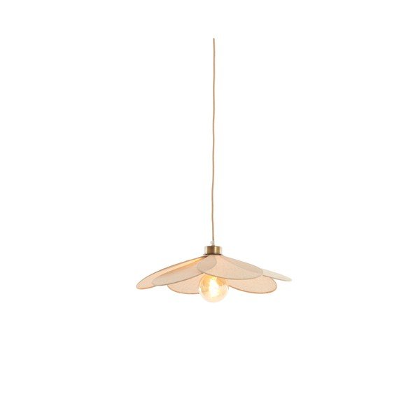 Krēmkrāsas piekaramā lampa ar auduma abažūru Fyano – Light & Living-image-2