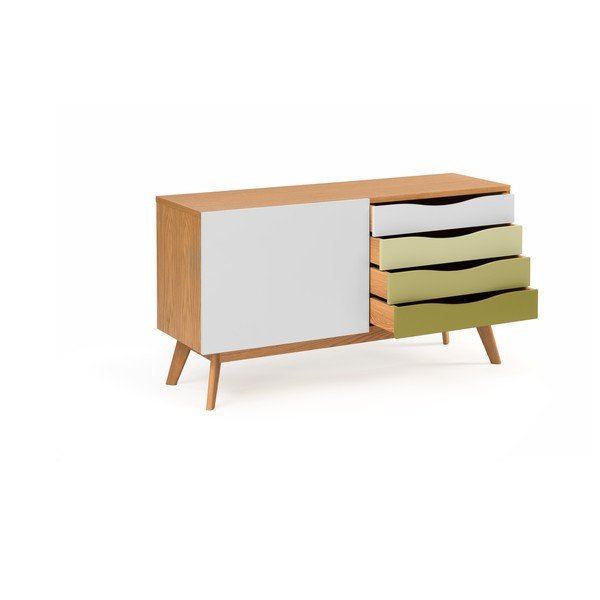 Kumode ar zaļām atvilktnēm Woodman Avon-image-2