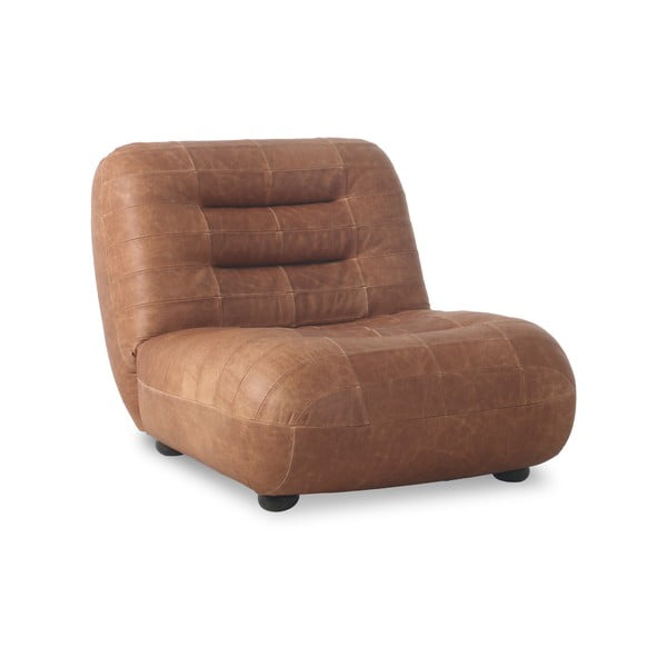 Konjakbrūns ādas atpūtas krēsls Wyatt – Dutchbone