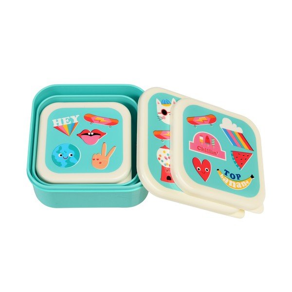 Tirkīzzilas bērnu pusdienu kārbas (3 gab.) Top Banana – Rex London-image-3