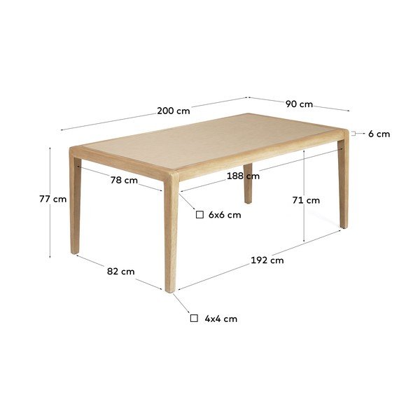 Ēdamgalds 90x200 cm Better – Kave Home-image-2