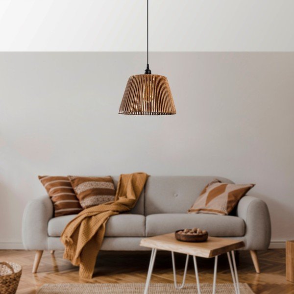 Melna/bēša piekaramā lampa ø 30 cm Cone – Opviq lights-image-1