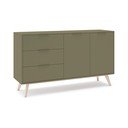 Zaļa matēta kumode 140x81x40 cm Campus – Marckeric