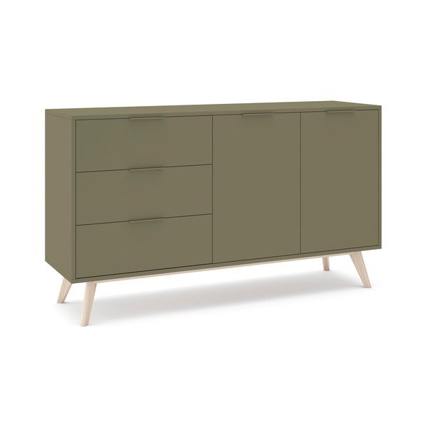 Zaļa matēta kumode 140x81x40 cm Campus – Marckeric