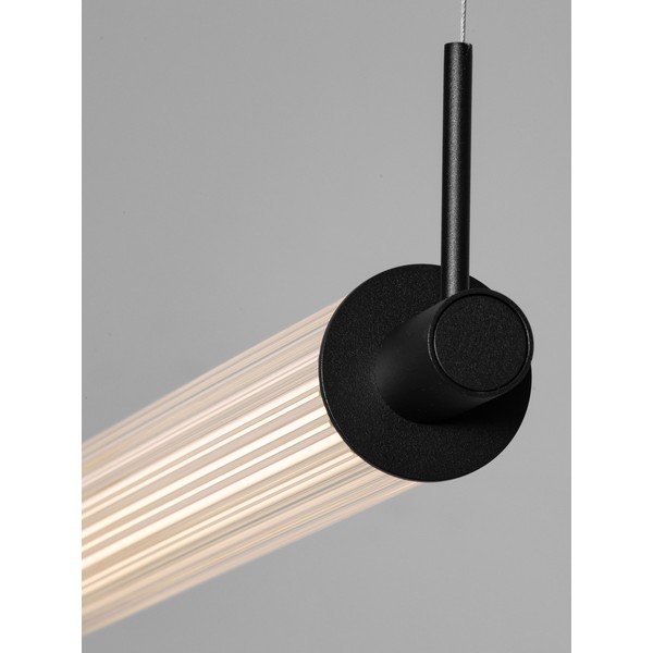 Matēti melna alumīnija LED piekaramā lampa ar regulējamu spilgtumu ar stikla abažūru Glovia – Nova Luce-image-2