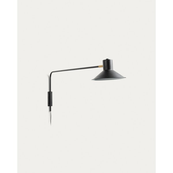 Melna sienas lampa ø 20 cm Aria – Kave Home-image-4