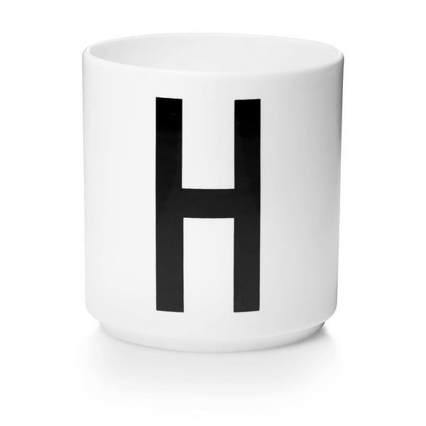 Balta porcelāna krūze Design Letters Personal H