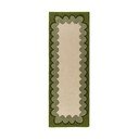 Zaļš/dabīga toņa ar rokām darināts vilnas celiņa paklājs 80x230 cm Wiggle Wool – Flair Rugs