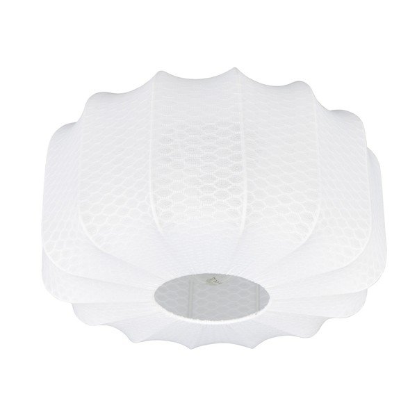 Balta metāla griestu lampa ar auduma abažūru ø 40 cm Madleine – Reality