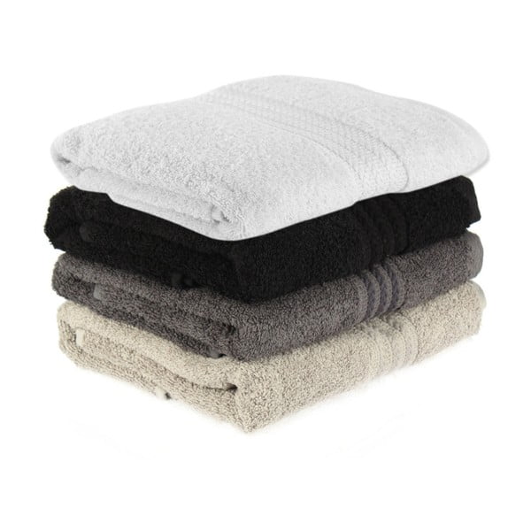 4 kokvilnas dvieļu komplekts Foutastic Shadow, 50 x 90 cm-image-1