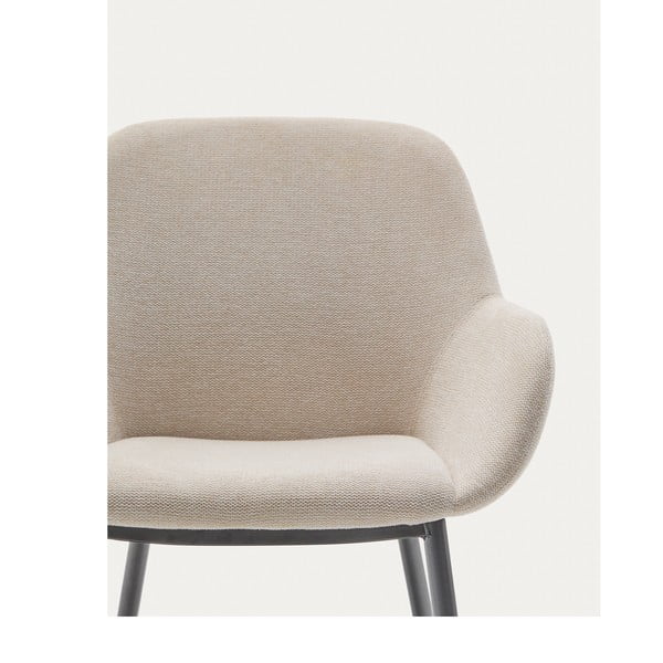 Krēmkrāsas polsterēts ēdamistabas krēsls Konna – Kave Home-image-1
