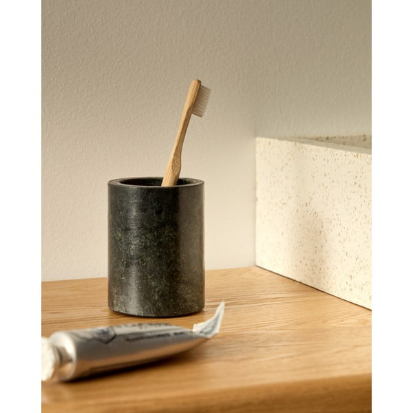 Tumši zaļš marmora trauks zobu birstei Elenei – Kave Home-image-1