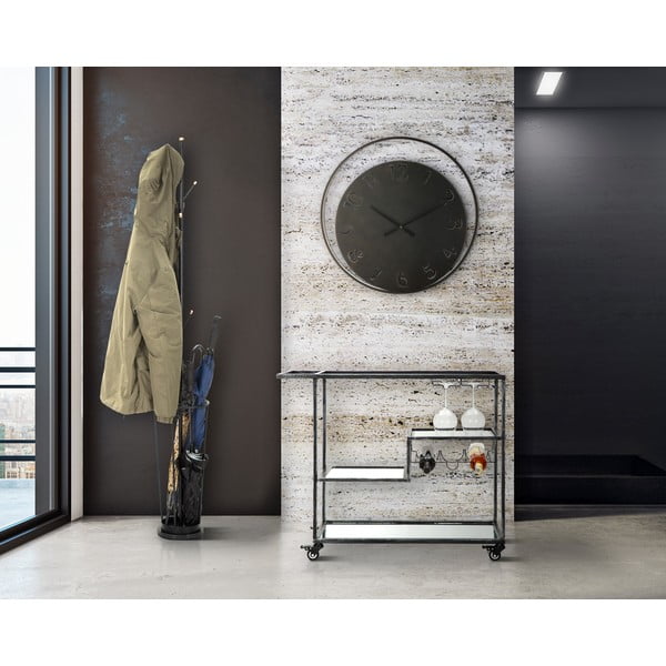 Melns Mauro Ferretti sienas pulkstenis Circle, ⌀ 60 cm-image-1