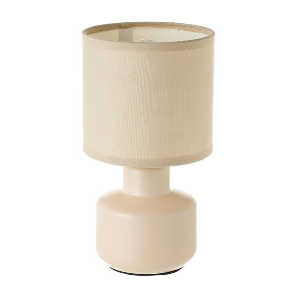 Bēša keramikas galda lampa ar auduma abažūru (augstums 22 cm) – Casa Selección