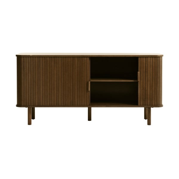 Brūna zema kumode ar ozolkoka imitāciju ar bīdāmām durvīm 76x160 cm Cavo – Unique Furniture-image-4