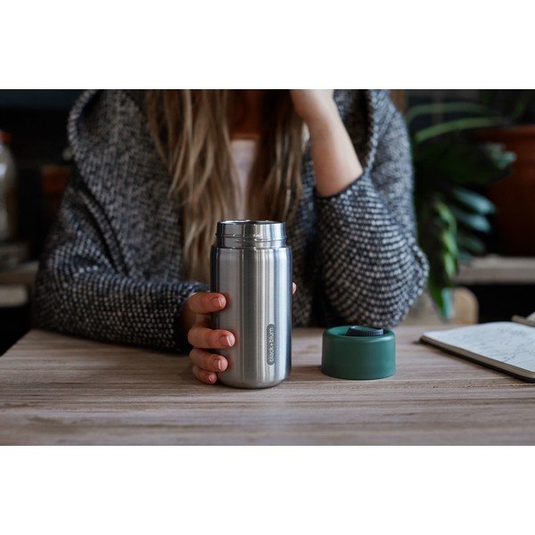 Sudraba krāsas nerūsējošā tērauda termokrūze 340 ml – Black + Blum-image-1