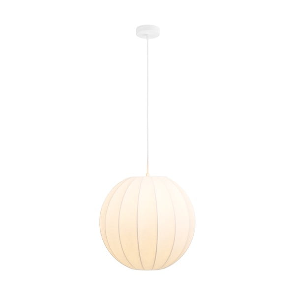 Balta piekaramā lampa ar auduma abažūru ø 40 cm Coventry – House Nordic-image-3