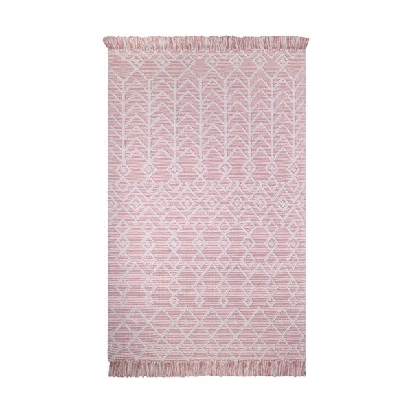 Rozā kokvilnas paklājs Nattiot Marcel Pink, 120 x 160 cm